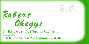 robert ohegyi business card